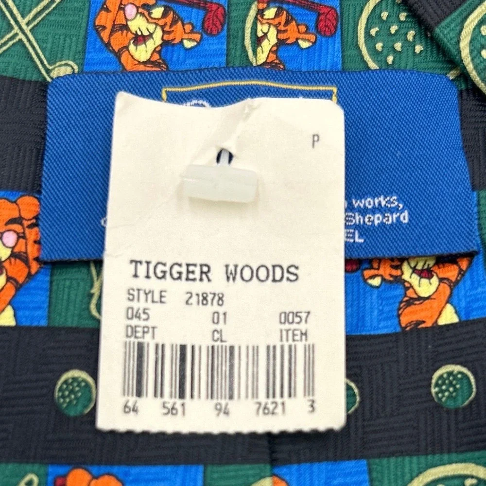 Kelloggs Tony‎ the Tiger Golf Tie Vintage 1994 Black Green Blue Novelty Mens